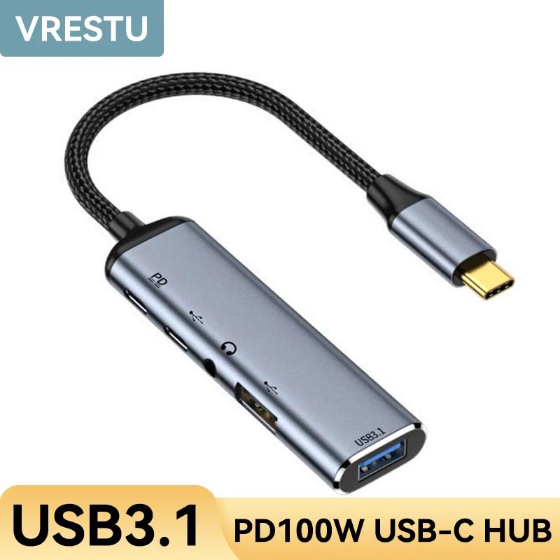 ƺ  е ο USB-C  CŸ-3.5mm   , USB C-USB 3.1 2.0, PD 100W, 10Gbps ŷ ̼, 5 in 1